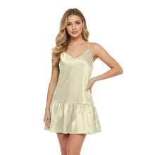 Gold Satin Nightgown, shimmering elegant sleepwear.