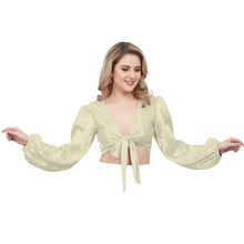 Golden Satin Belly Dance Choli, festive ruffle top.