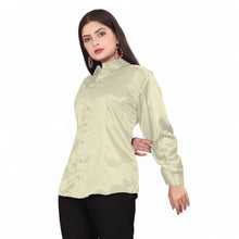 Satin Button Down  Shirt S81-Regular Size 1