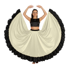 Satin 16 Yard Full Circle Skirt Black Frill | Pro Flow S-3XL S58