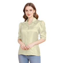 Satin Puff Sleeve Button Down Shirt | Elegant Top S-3XL | 41 Colors S80