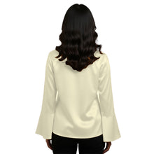 Satin Flare Sleeve Button Down Top | Dramatic Blouse S-3XL | 41 Colors S82