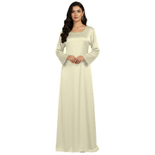 Satin Long Sleeve Modest Gown | Full Length Hijab Dress S-3XL | 41 Colors S121