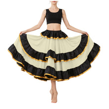 Satin Full Circle Skirt Black Frill | 360° Dance Flow S-3XL S75