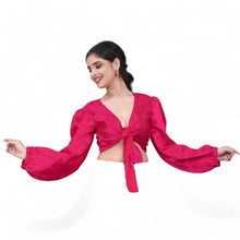 Satin Long Sleeve Belly Dance Ruffle Top S133- Regular Size 1