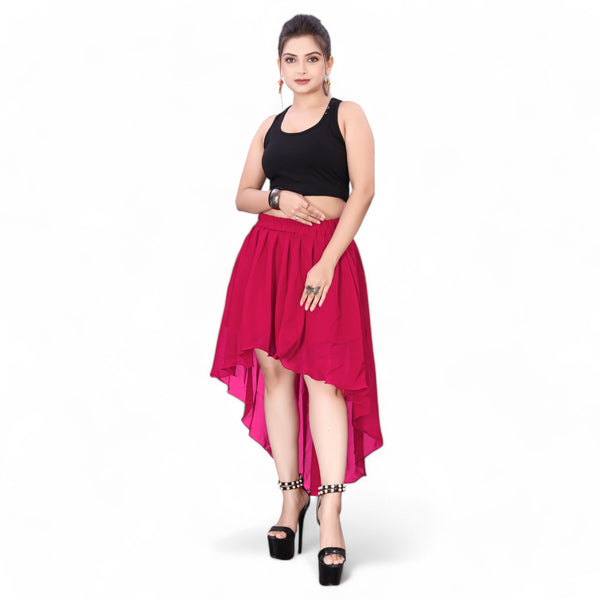Chiffon Asymmetrical High-Low Skirt | Modern Dance, Lyrical, Belly Dance Fusion C9