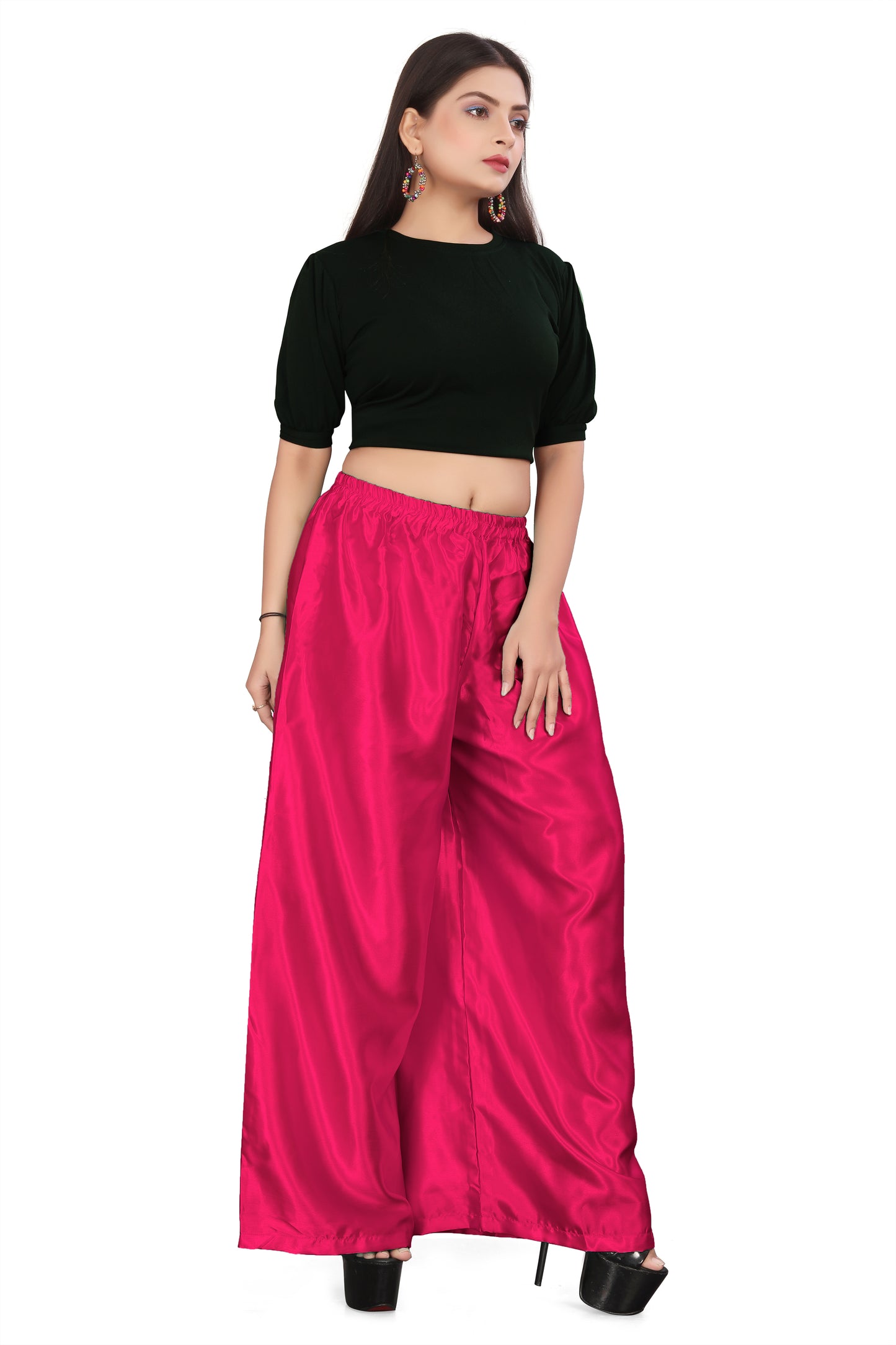 Belly Dance Satin Palazzo Pant For Women /Girls S25-Regular Size 1