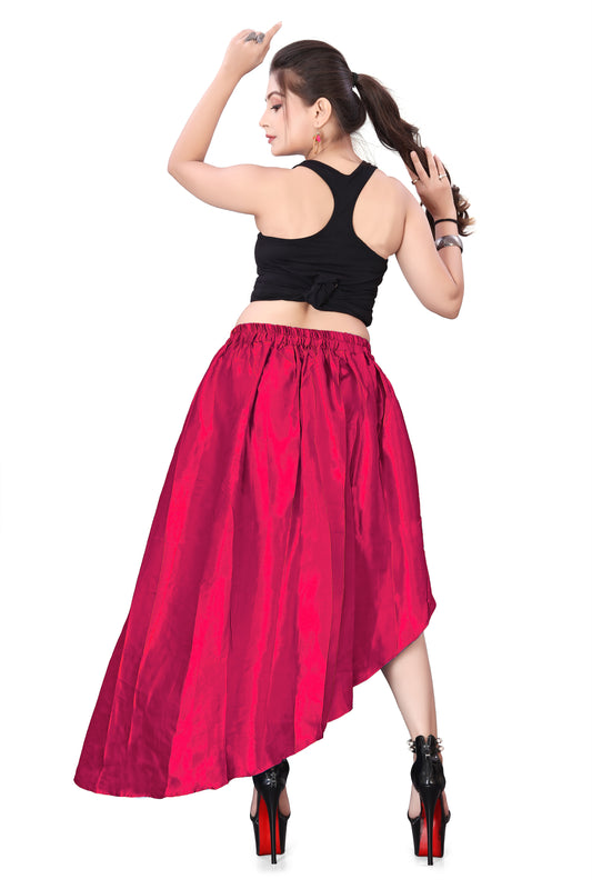 Satin High Low Asymmetrical Skirt  Ballet Dance Skirt S73-Regular Size 1