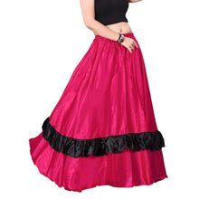 Belly Dance Satin Full Circle Skirt With Frill S33-Regular Size 2