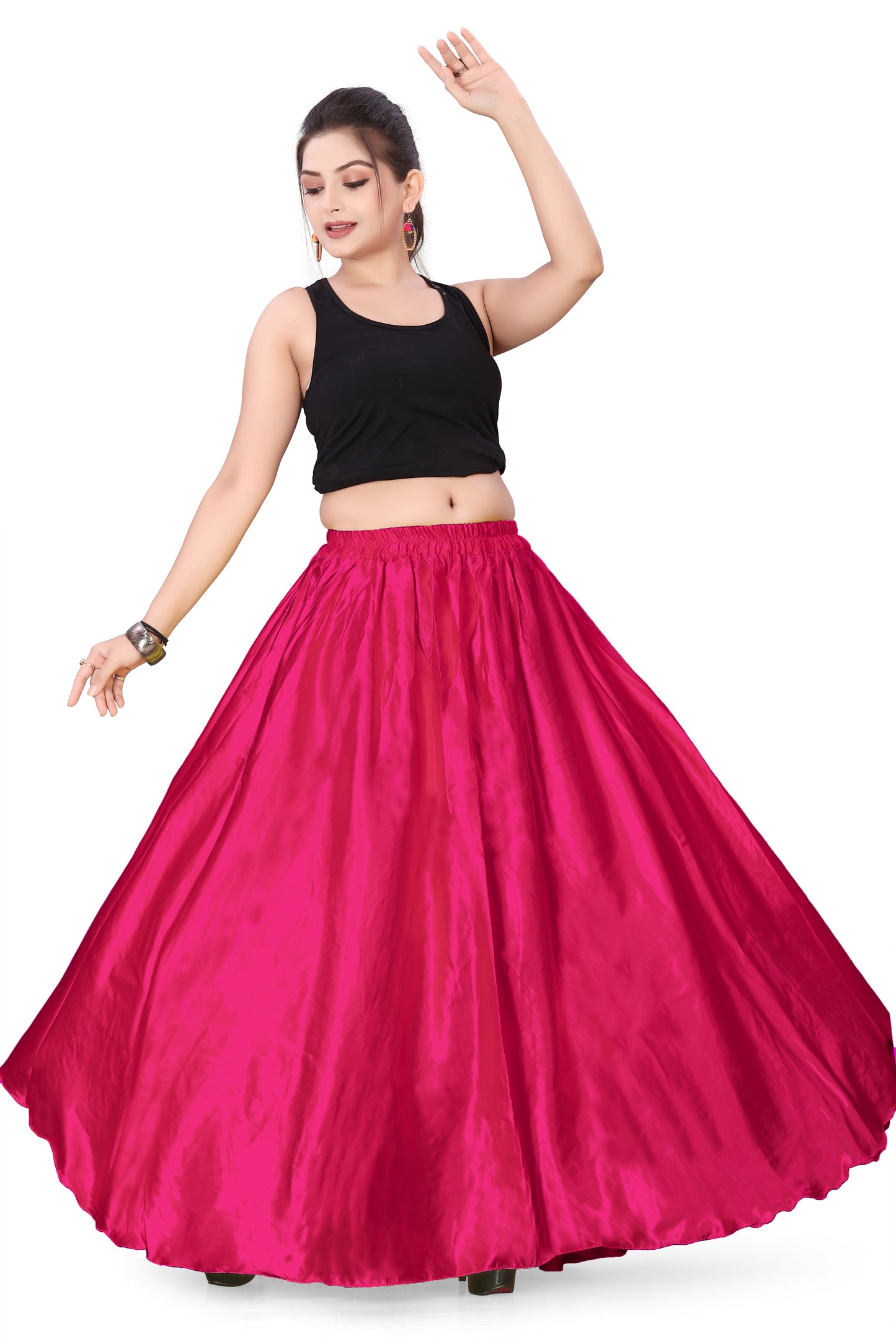 Satin Belly Dance Full Circle Skirt S8-Regular Size 1