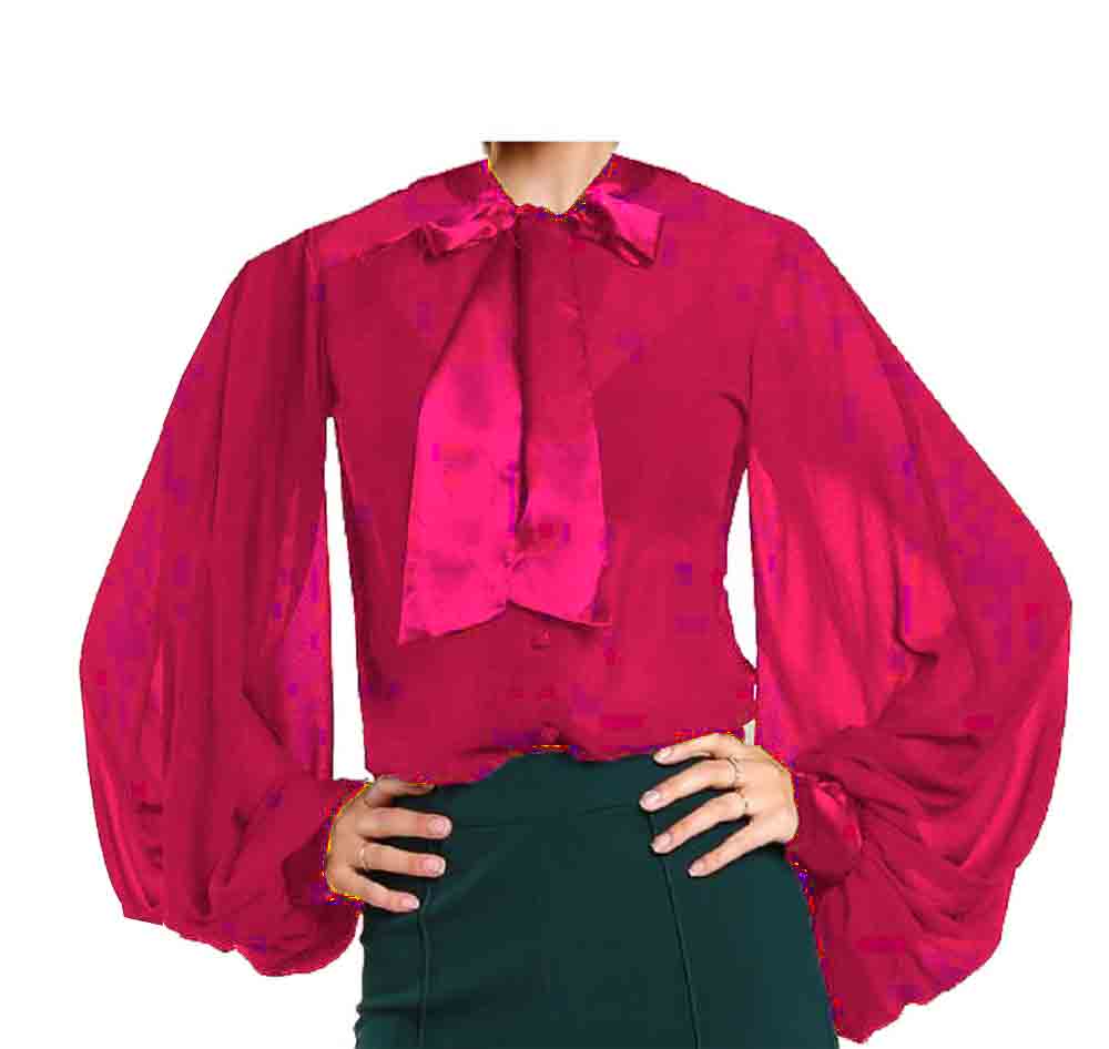 Chiffon Button Down shirt C47 - Regular Size 1