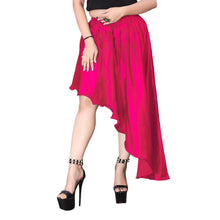 Satin Asymmetrical High low Skirt Skirt S6-Regular Size 1