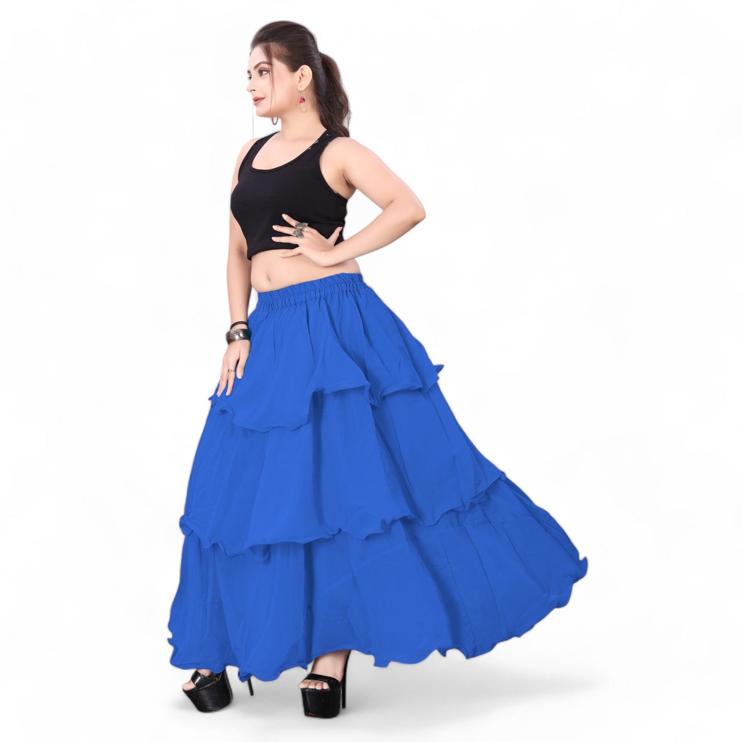 Chiffon 3 Layer Belly Dance Skirt C3- Regular Size 1