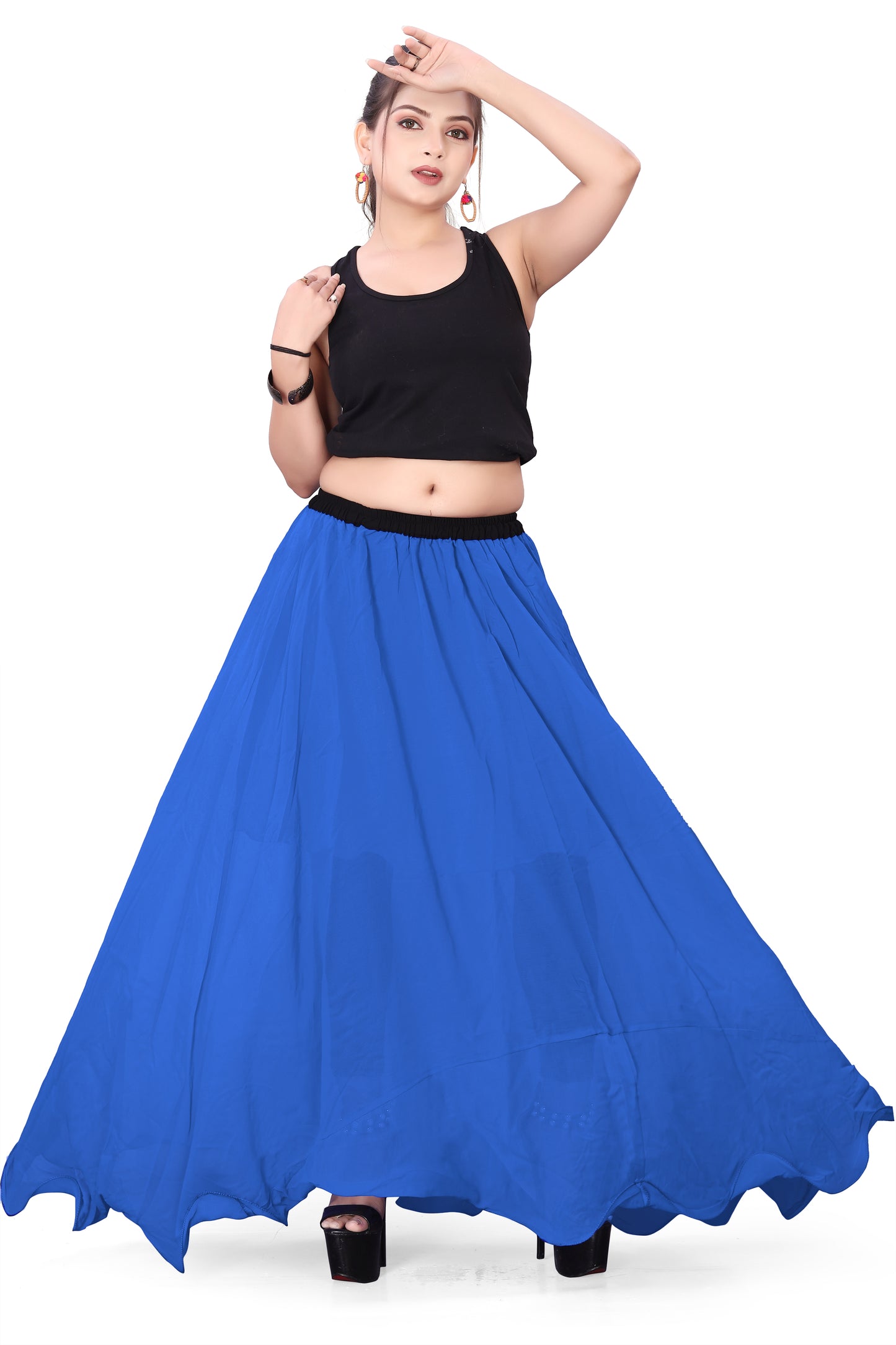 Chiffon Half Circle Belly Dance Skirt C13- Regular Size 1