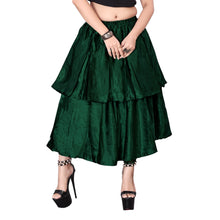 Satin 2 Layer Party wear midi Skirt S101-Regular Size 1