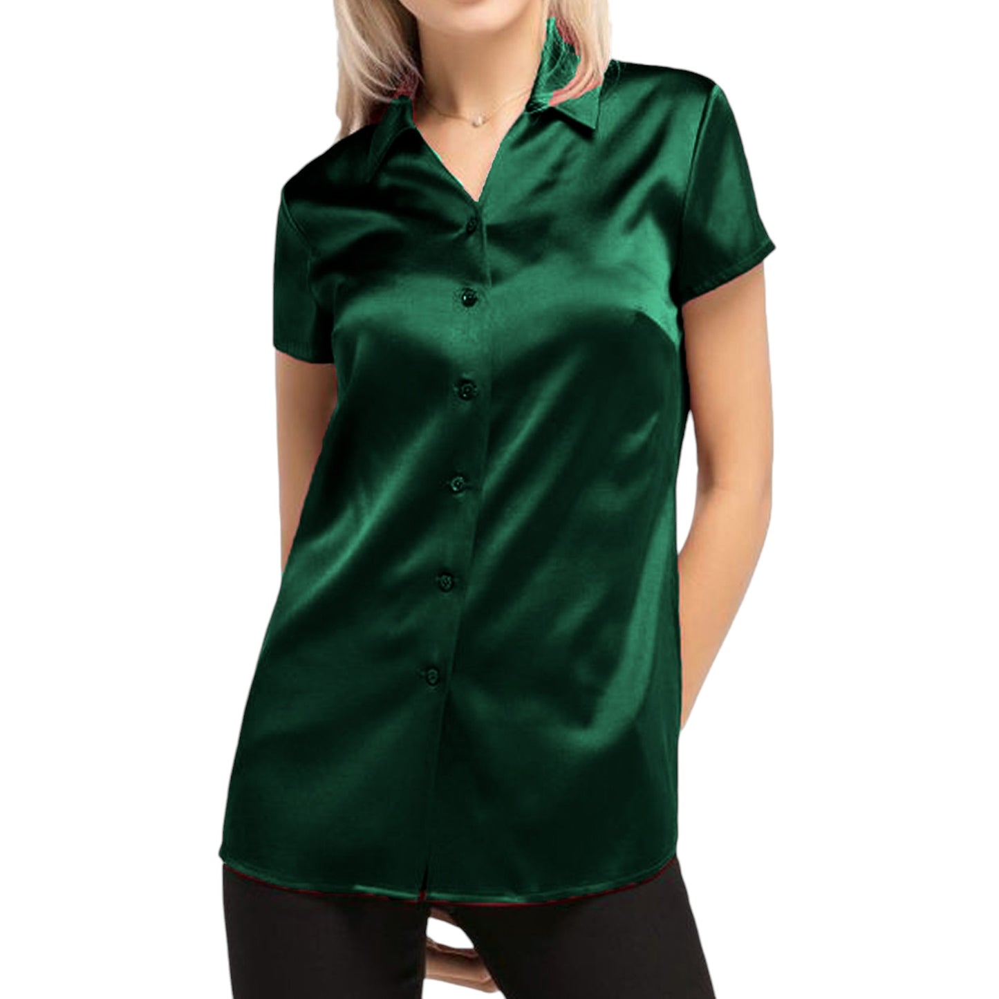 Satin Short Sleeve Shirt S118 - Regular Size 1