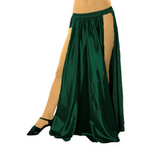 Satin Belly Dance  Side slit skirt S36 - Regular Size 1