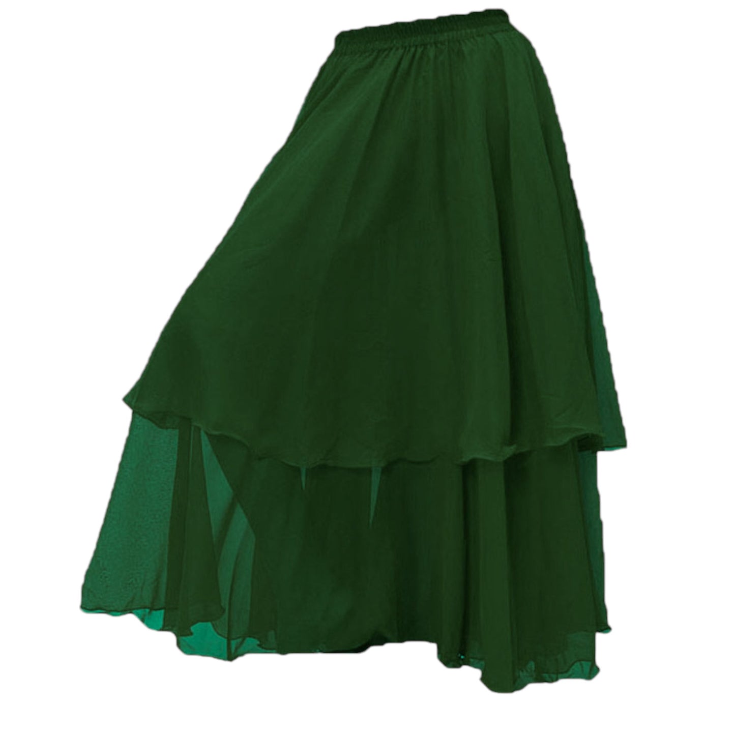 Chiffon 2 layer Belly Dance Skirt C2- Regular Size 1