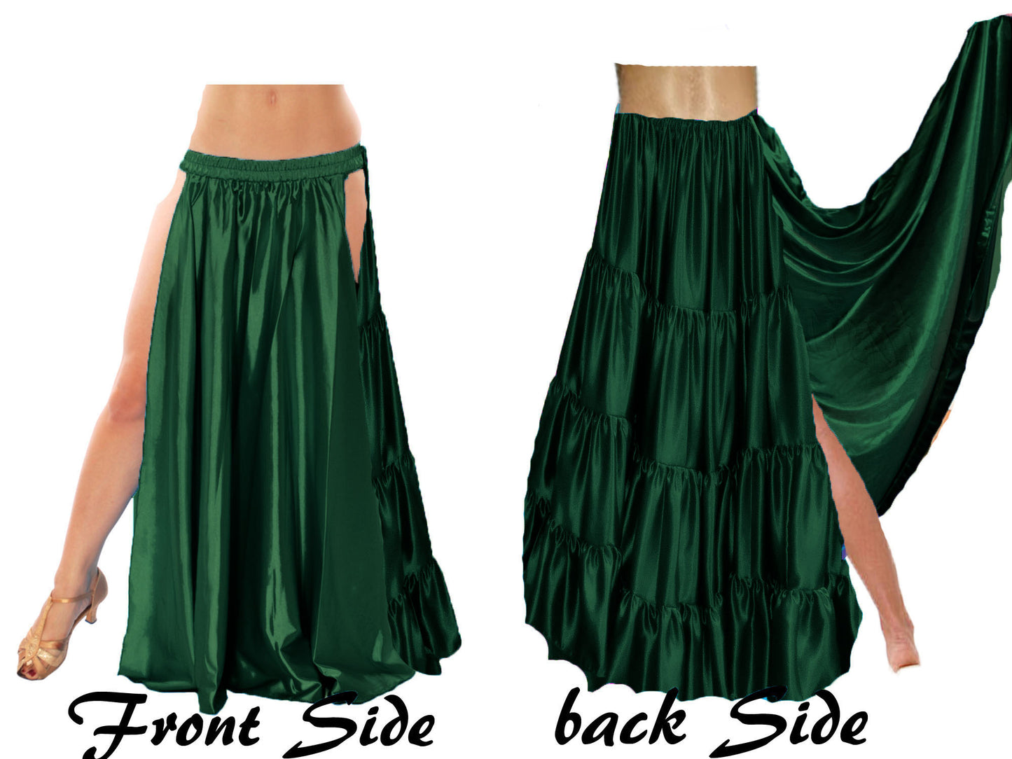 Side Slit A line Belly Dance skirt 4 Layer Skirt S95 - Regular Size 1