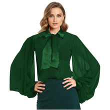 Chiffon Button Down Shirt | Sheer Blouse S-5XL | 30 Colors C47