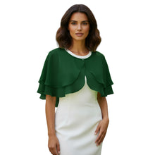 Double Layer Chiffon Peplum Shrug | Solid Color Elegant Evening Bolero | Women's Dressy Cardigan Cover-Up Top C40