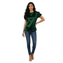 Satin Round Neck Short Sleeve Top | Chic Blouse S-3XL | 41 Colors S89