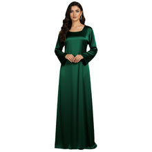 Satin Long Sleeve Modest Gown | Full Length Hijab Dress S-3XL | 41 Colors S121
