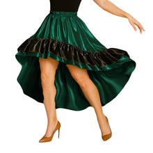 Satin Asymmetrical Dance Skirt Frill | High-Low Flow S-3XL S48