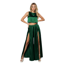 Front Cut Palazzo & Top Set for Women – Wide Leg Slit Pants Co-Ord Outfit, 41 Colors, S–5XL S147