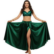 Satin Half Circle Dance Skirt | Side Slit Flow S-3XL | 41 Colors S15