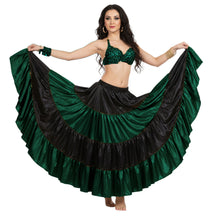 Satin 25 Yd 4 Tier Multi Color Skirt | Belly Dance Flow S-5XL S5