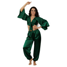 Satin Belly Dance Harem & Top Set | Full Costume S-3XL | 41 Colors S51