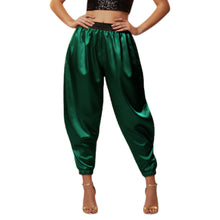 Satin Tapered Party Pants • Plus Size Elastic Waist Trousers • Women's Elegant Night Out Bottoms  S145