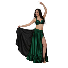 Satin Half Circle Skirt w/ Frill | Elegant Dance Flow S-3XL | 41 Colors S52