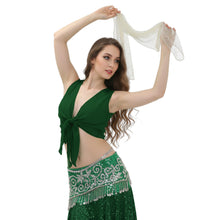 Chiffon Belly Dance Ruffle Top | Sleeveless Self-Tie S-5XL | 30 Colors C68