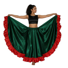 Satin 12 Yard Full Circle Skirt Red Frill | Pro Flow S-3XL S54