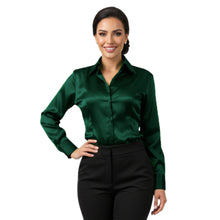 Satin Long Sleeve Button Down Shirt | Elegant Blouse S-3XL | 41 Colors S81