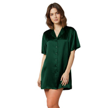 Satin Night Wear Long Shirt | Loose Sleep Shirt Dress S-3XL | 41 Colors S111
