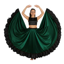 Satin 16 Yard Full Circle Skirt Black Frill | Pro Flow S-3XL S58