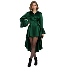 Satin Victorian Long Shirt Dress | Button Down Tunic S-3XL | 41 Colors S113