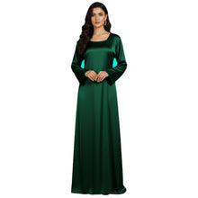 Satin Long Sleeve Modest Gown | Full Length Hijab Dress S-3XL | 41 Colors S121