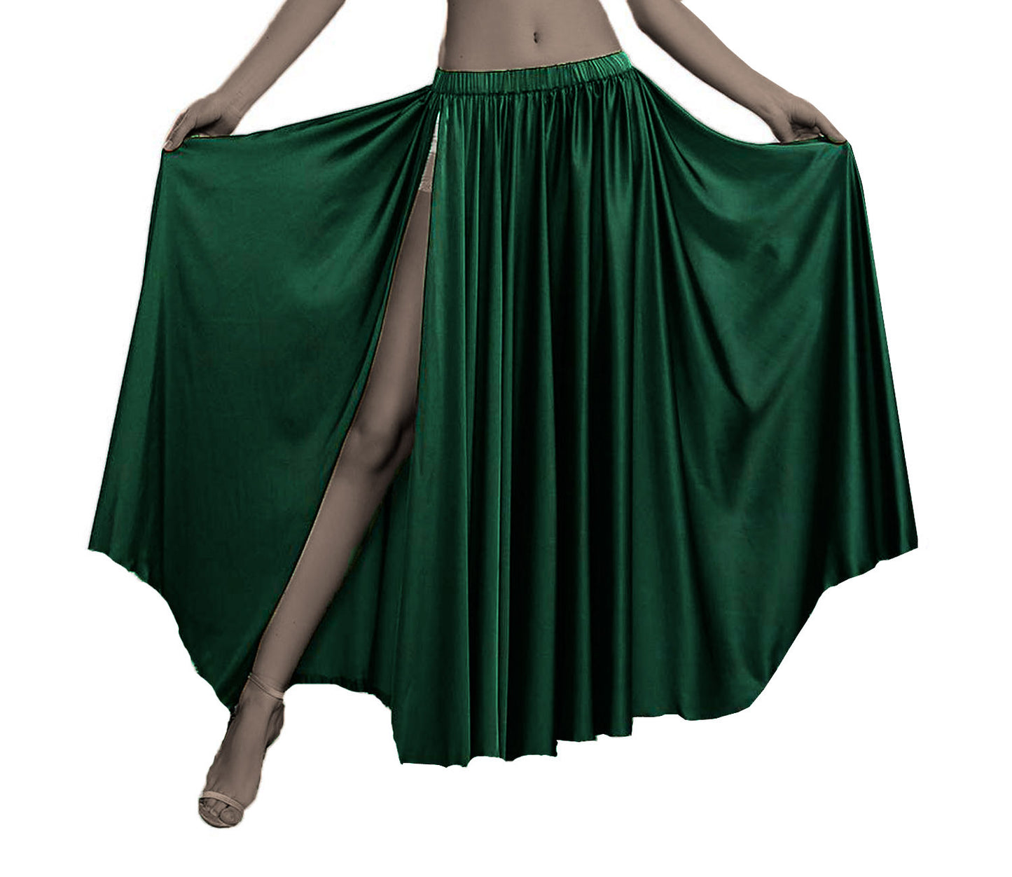 Belly Dancing Skirt Full Circle Skirt One Slit S93 - Regular Size 1