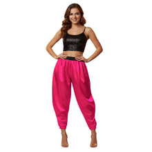 Satin Tapered Party Pants • Plus Size Elastic Waist Trousers • Women's Elegant Night Out Bottoms  S145