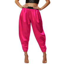 Satin Tapered Party Pants • Plus Size Elastic Waist Trousers • Women's Elegant Night Out Bottoms  S145