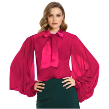 Chiffon Button Down Shirt | Sheer Blouse S-5XL | 30 Colors C47