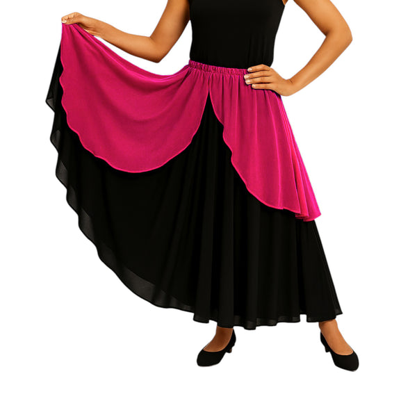 Ethereal Chiffon Belly Dance Skirt – Flowing Layers for Graceful Movemen -1