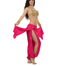 Satin Harem Pants w/ Side Slit | Belly Dance Flow S-3XL | 41 Colors S144