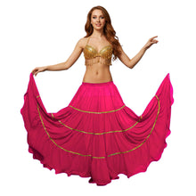 16 Yard 4-Tier Belly Dance Skirt with Gold Trim | Tribal Fusion Gypsy C5