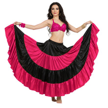 Satin 25 Yd 4 Tier Multi Color Skirt | Belly Dance Flow S-5XL S5