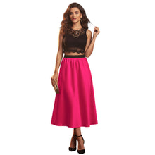 Satin Belly Dance Midi Skirt | Elegant Flow Costume S-3XL | 41 Colors S24